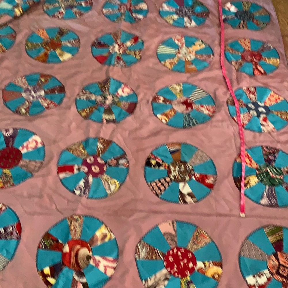 Handmade vintage bed cover throw approx 80"